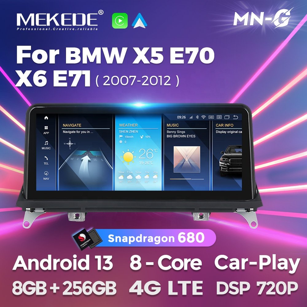 MEKEDE Qualcomm 662 680 10.25inch autoradio android car dvd player dsp map for BMW X5 E70 X6E71 2007 2008 2009 2010 2011 2012