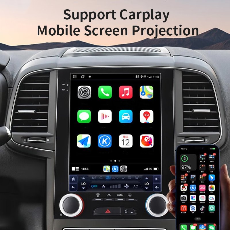 2 Din New 9.7" DSP for tesla style vertical touch screen BT WIFI gps navigation android CarPlay car dvd player