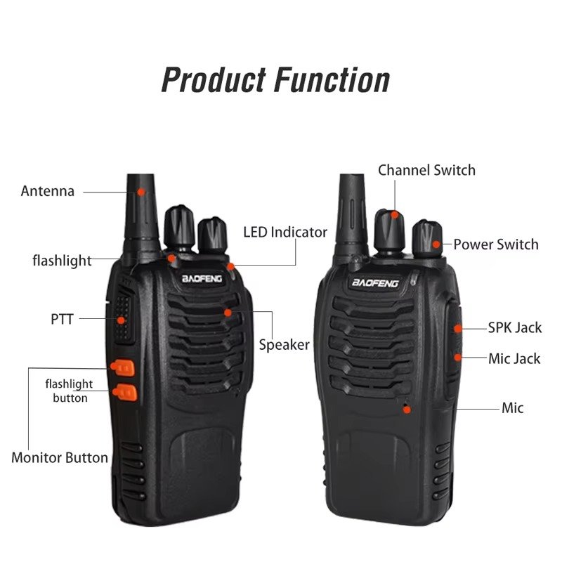 Baofeng BF888S Walkie Talkie Original 5W BF-888SBF 888S 5KM UHF 400-470MHZ Transceiver Portable Two Way Radio BF 888S Interforn