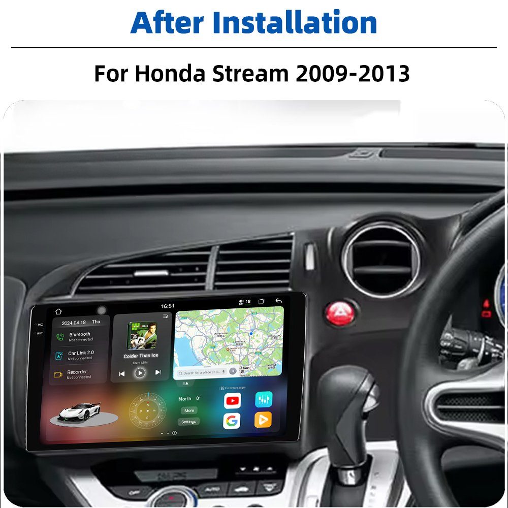 9.5" 2K QLED Android 13 Car DVD Player Auto Video Stereo CarPlay Car Radio For Honda Stream 2009-2013 Gps Navigation