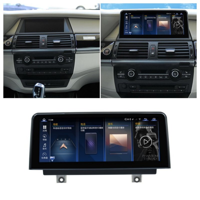 10.25'' Android 13 Car Radio GPS Navigator for BMW X5X6 E70 E71 E72 CIC 2010-2013 Auto Stereo Wireless Carplay Bluetooth WiFi