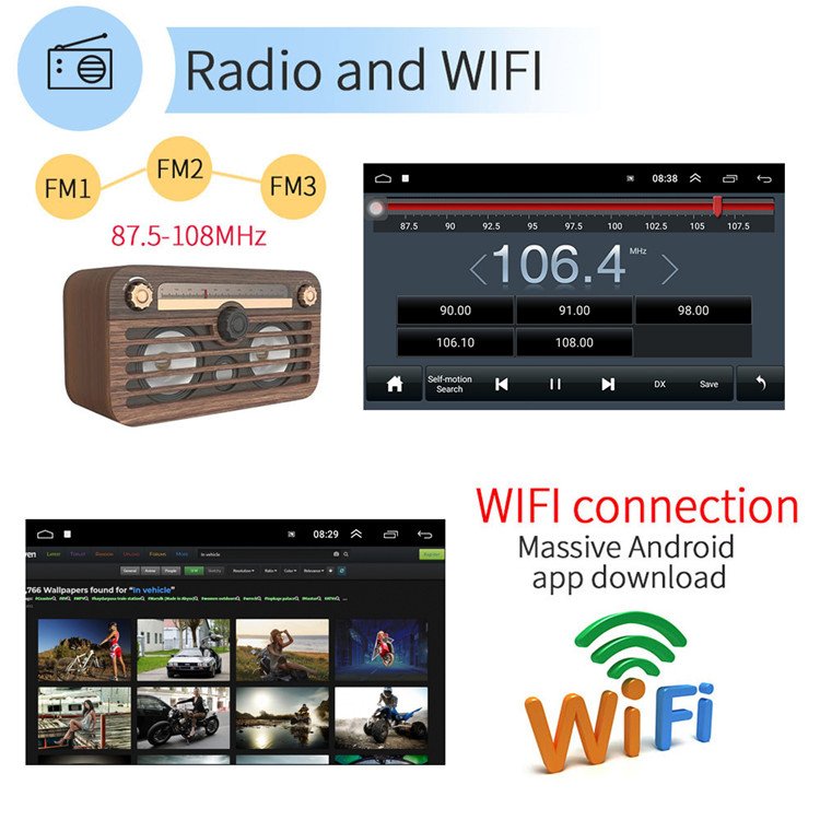 Android Car Stereo Double Din 10.1 Inch Touch Screen 2 Din Car Radio Video Autoradio GPS Navigation WIFI BT FM RDS