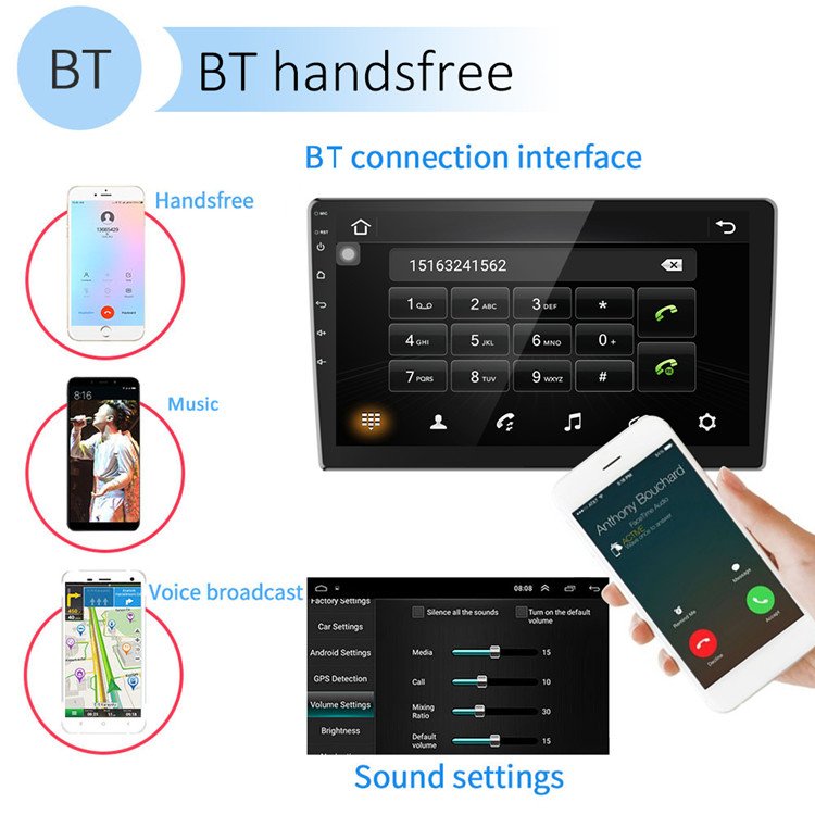 Android Car Stereo Double Din 10.1 Inch Touch Screen 2 Din Car Radio Video Autoradio GPS Navigation WIFI BT FM RDS