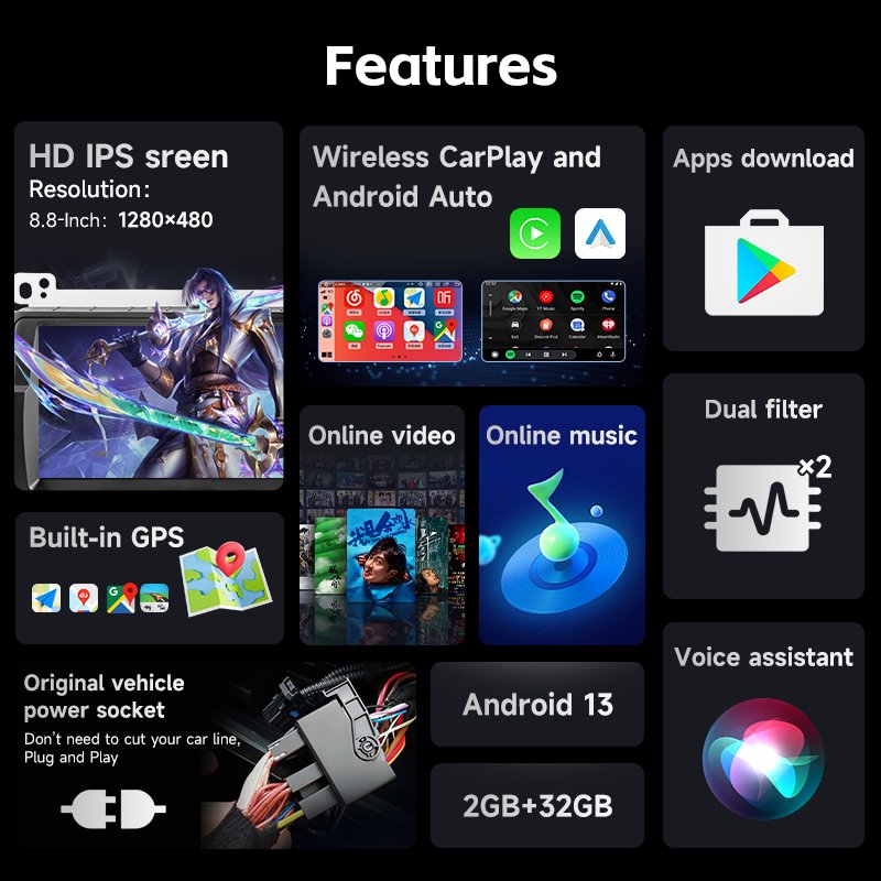 2 din AutoRadio Wireless Carplay Car Multimedia Multimedia Player 7 inch For BMW 3 Series E46