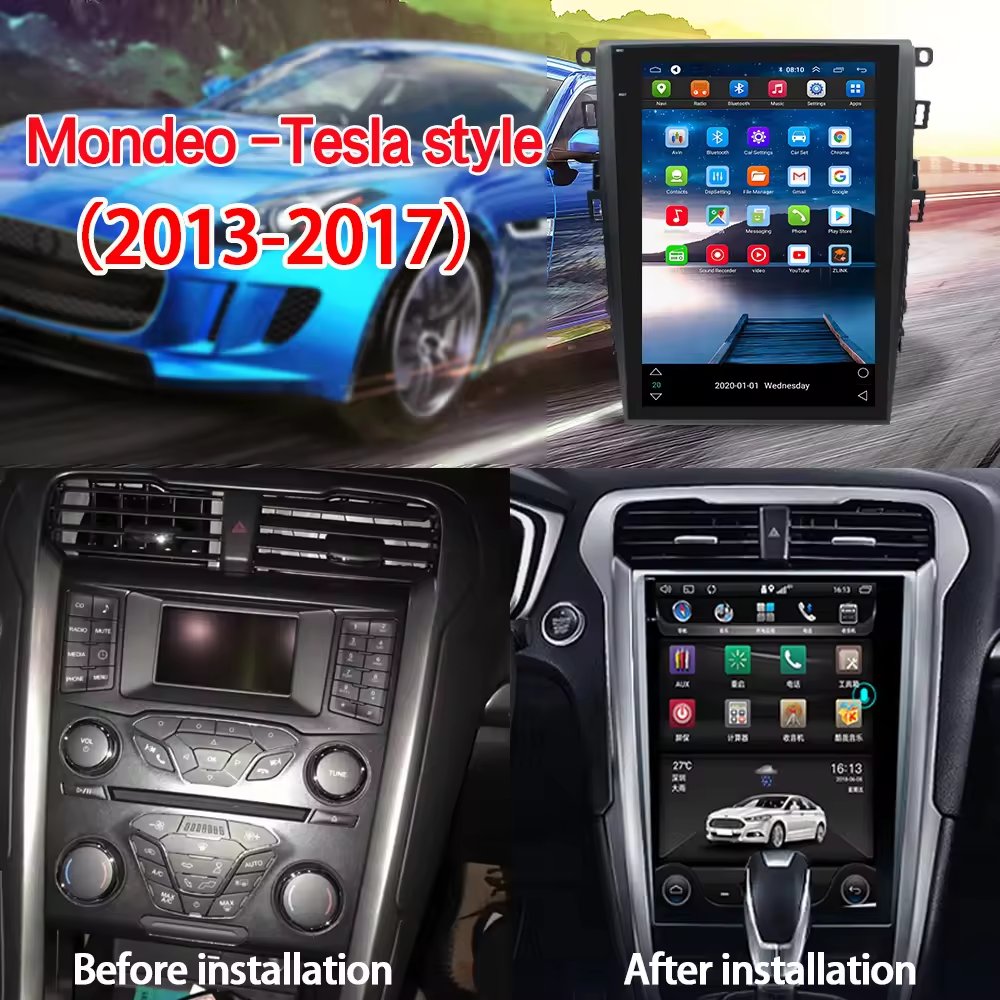 12.1inch 1din tesla android 13 dsp audio car audio gps system stereo touch screen player for Mondeo 2013-2017