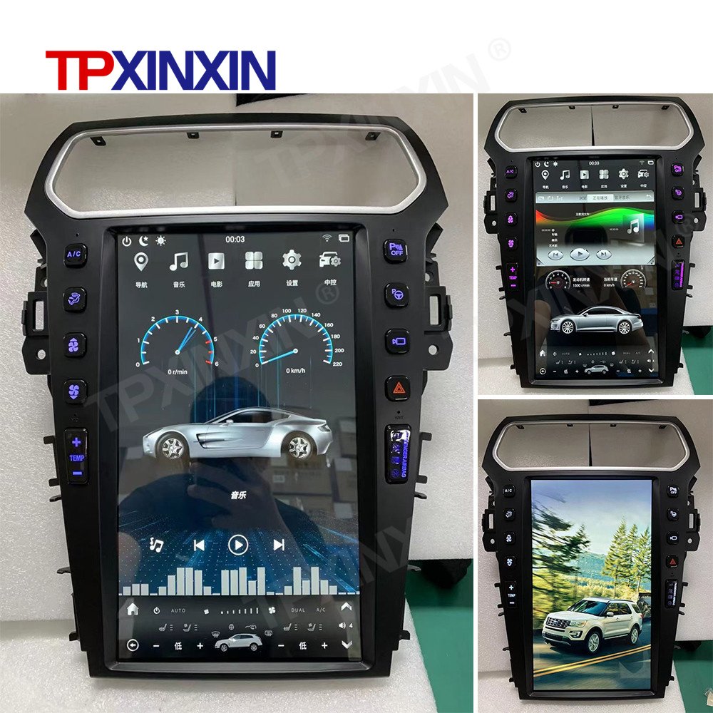 13.6Inch PX6 For Ford Explorer 2011-2019 Car Radio Vertical Screen GPS Car Multimedia Player Auto Radio Android Apple CarPlay