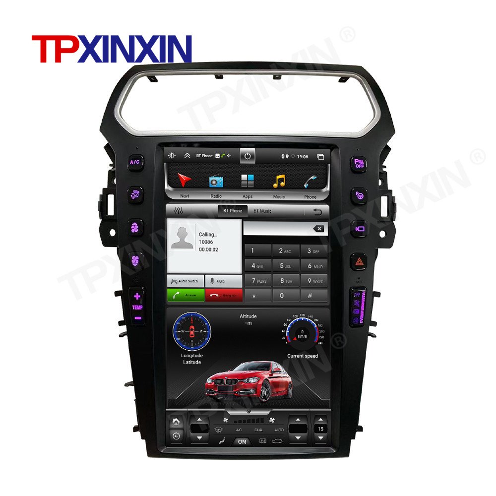 13.6Inch PX6 For Ford Explorer 2011-2019 Car Radio Vertical Screen GPS Car Multimedia Player Auto Radio Android Apple CarPlay
