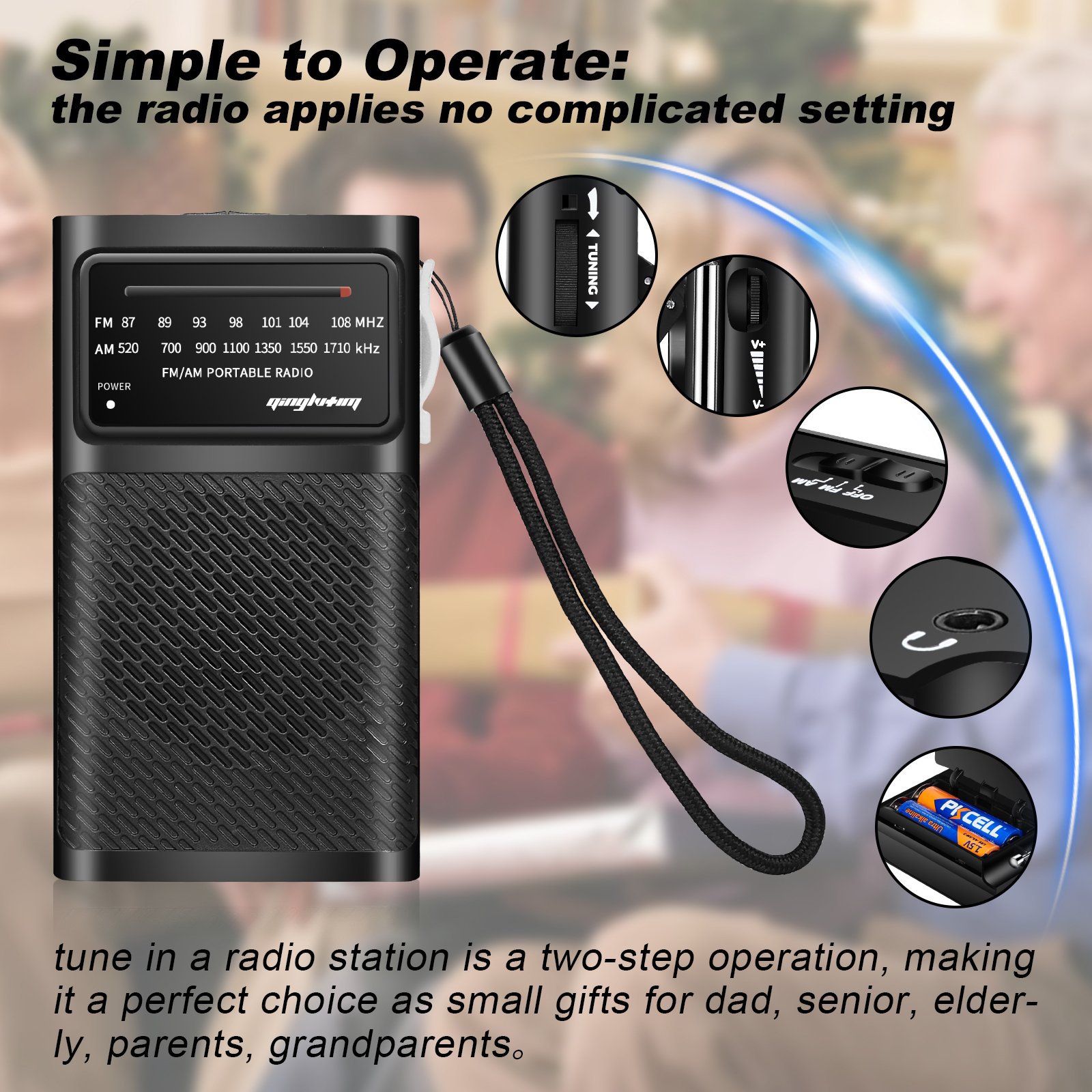 QL -955 New multi-platform cross-border e-commerce dedicated portable pointer FM/AM two-band radio