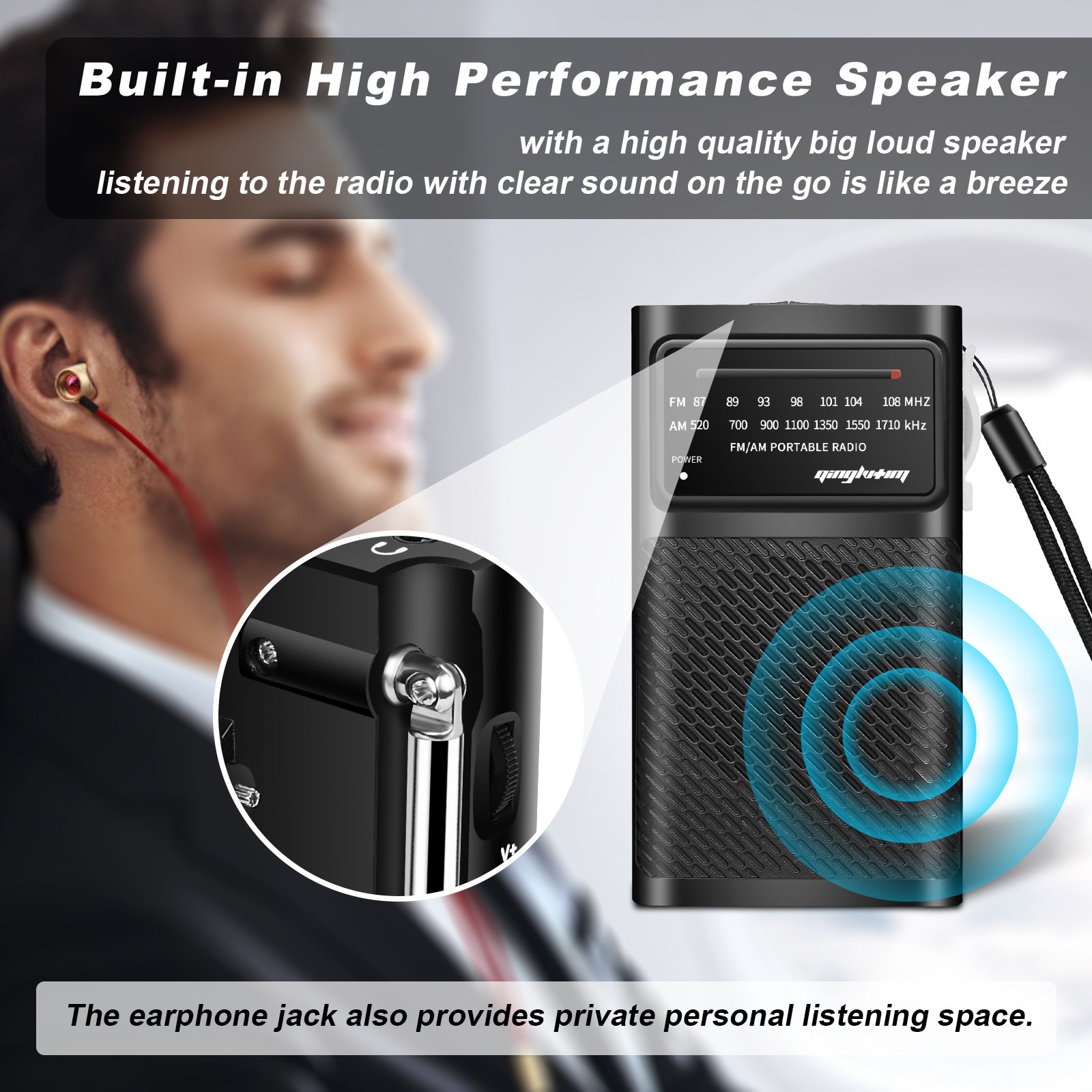 QL -955 New multi-platform cross-border e-commerce dedicated portable pointer FM/AM two-band radio