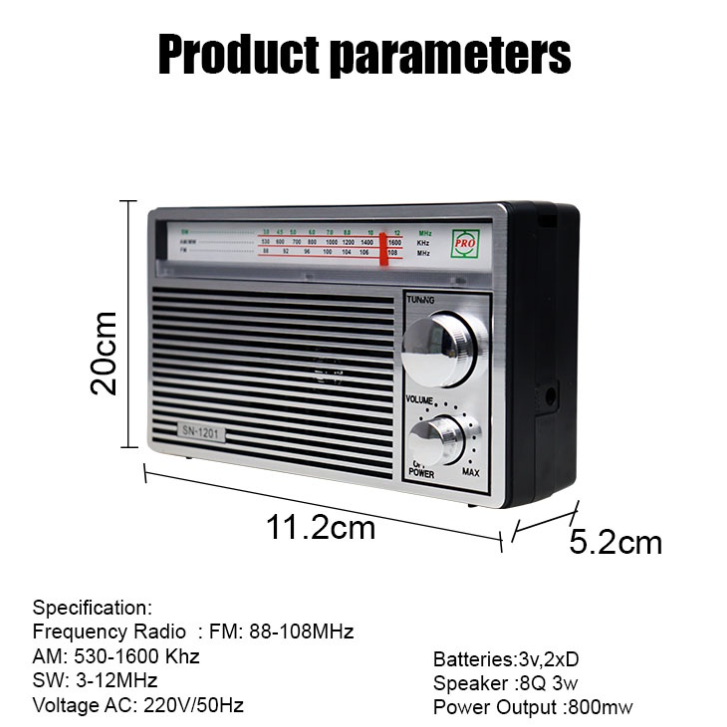 China Portable Transistor Music Player Rechargeable Battery 3 Band AM SW FM Radio with Long Battery Life Feature