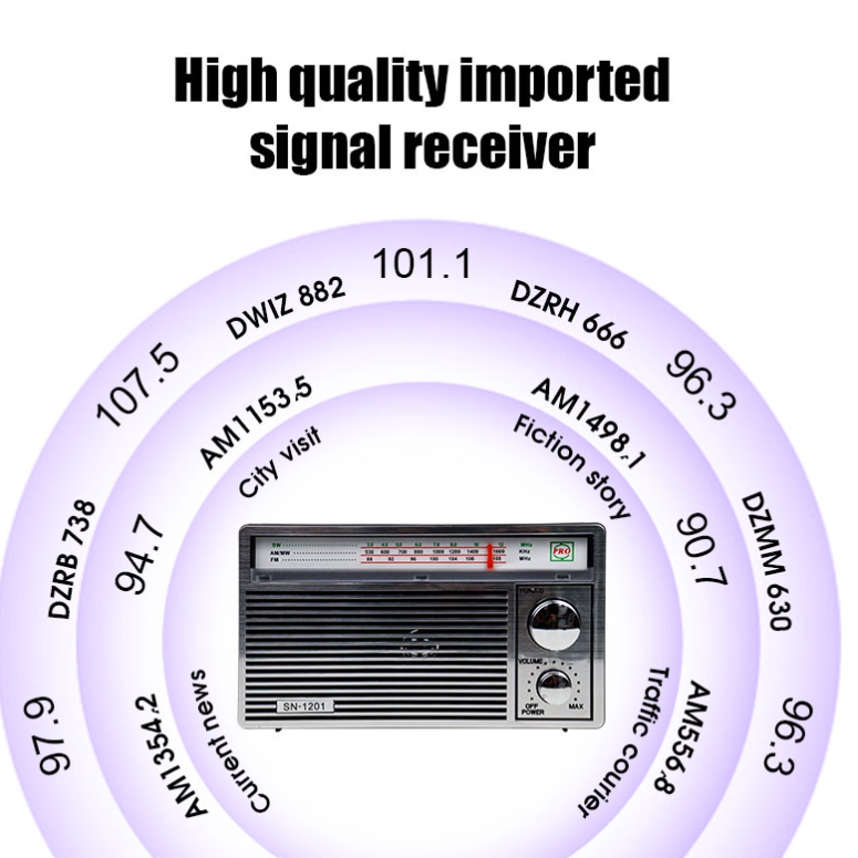 China Portable Transistor Music Player Rechargeable Battery 3 Band AM SW FM Radio with Long Battery Life Feature