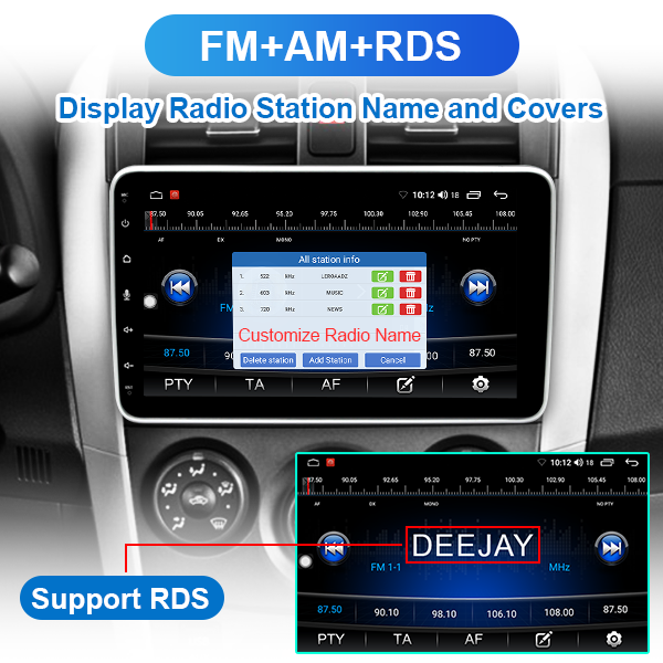 9 Inch IPS Touchscreen Single Din Car Stereo Audio with Carplay Android Auto Backup Camera Subwoofer Universal Car Radio