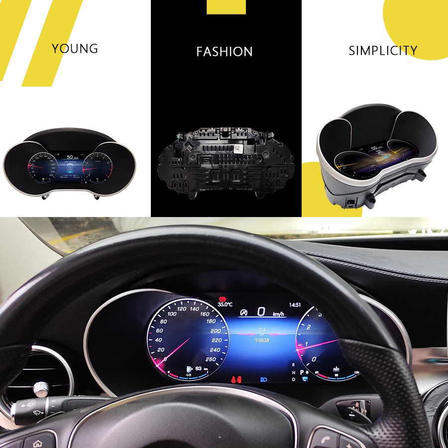 Car LCD Digital Cluster Virtual Cockpit Speed Meter For Benz C/GLC Model 2017 W205 5.0NTG With Screen Projection And Carplay