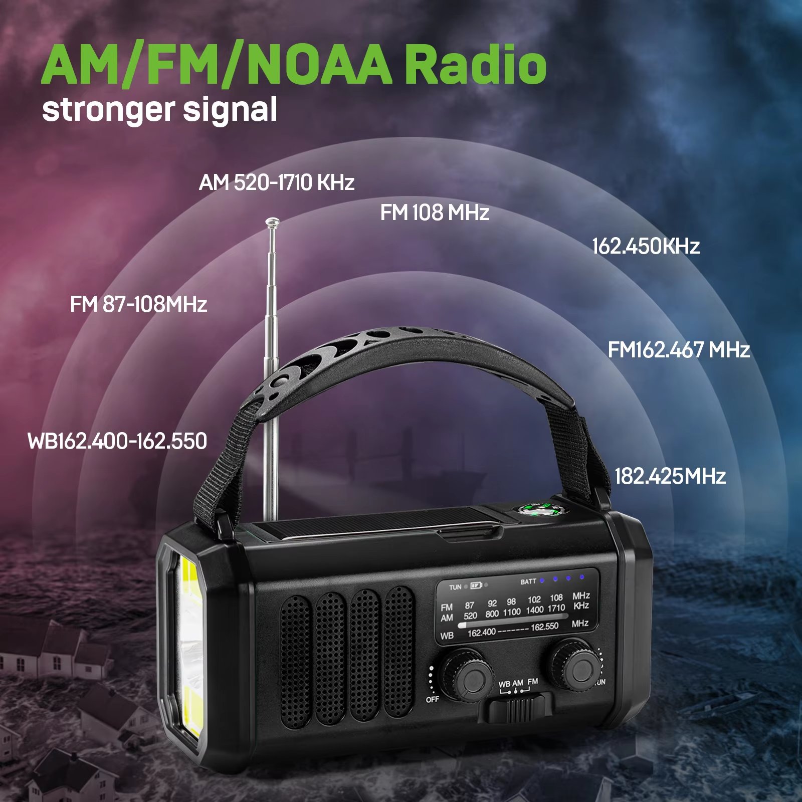 Hot Selling N94 Emergency 10000mAh Battery Power Bank Hand Crank Solar Radio AM FM NOAA With Flash Light Lamp For Outdoor