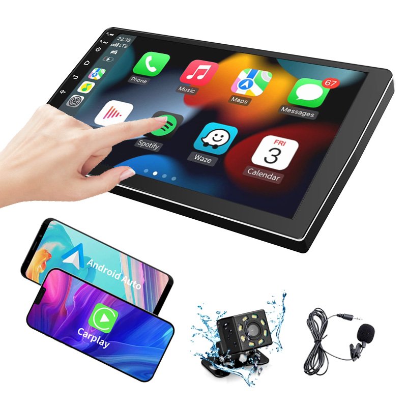 9/10 inch Android car monitor slim body automatic car radio player with front and rear dual dvr