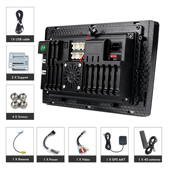 9/10 inch Android car monitor slim body automatic car radio player with front and rear dual dvr