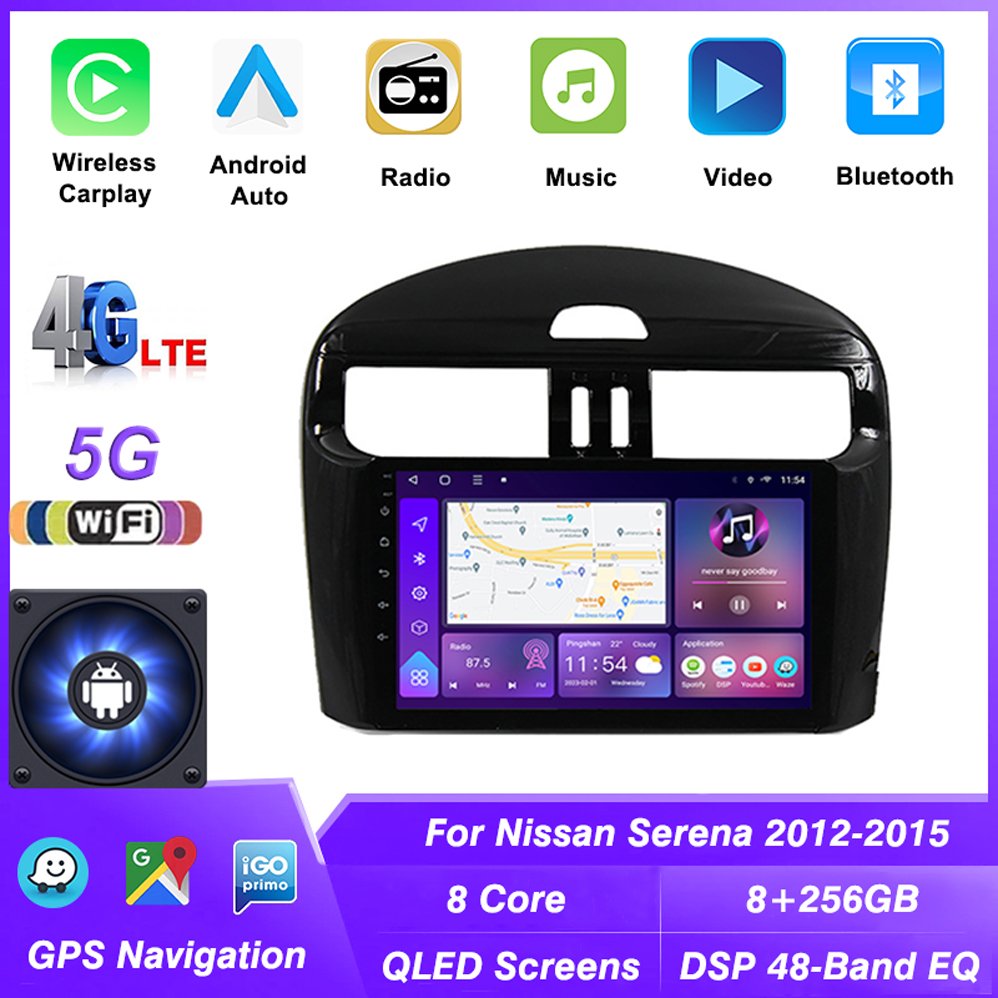 Android 13 Carplay Radio For Nissan Serena 2012-2015 Multimedia Carplay 2DIN Stereo Car GPS Navigation Head Unit Video Player