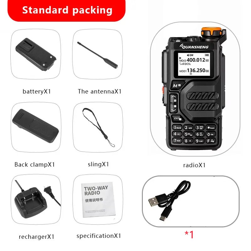 Quansheng UVK5 k58 Dual Band 5W Walkie Talkie Two Way Radio UVK6 DMTF Air