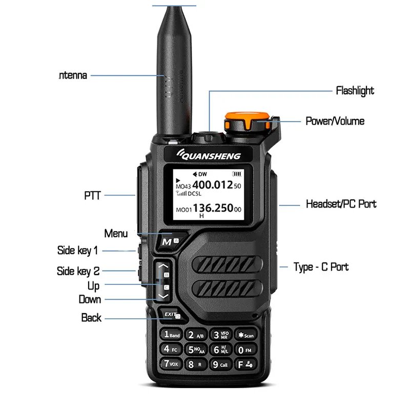 Quansheng UVK5 k58 Dual Band 5W Walkie Talkie Two Way Radio UVK6 DMTF Air