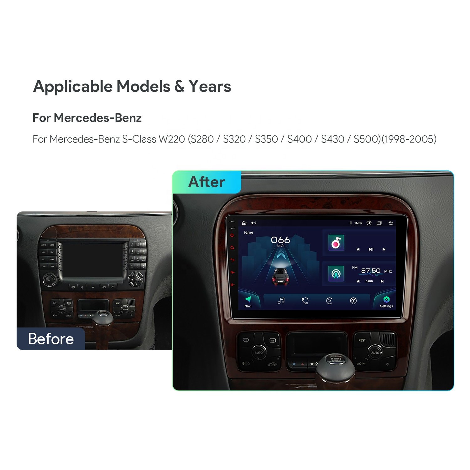 XTRONS 9 Inch Android Screen Car Radio For Mercedes-Benz S Class W220 CarPlay 4G LTE Android Auto Radio Navigation GPS
