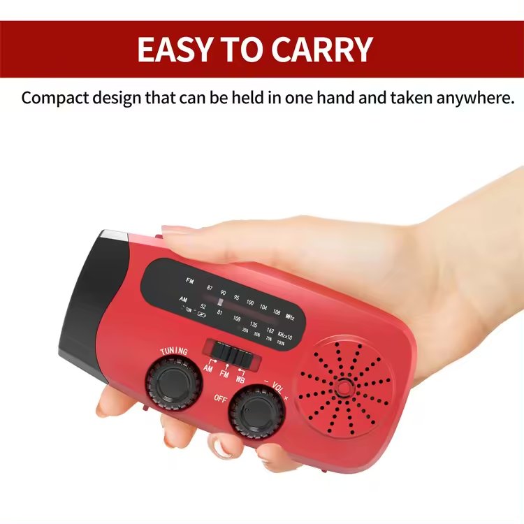 Emergency Survival Hand Crank Dynamo Solar Power Radio AM FM NOAA Outdoor SOS Radio with Flashlight