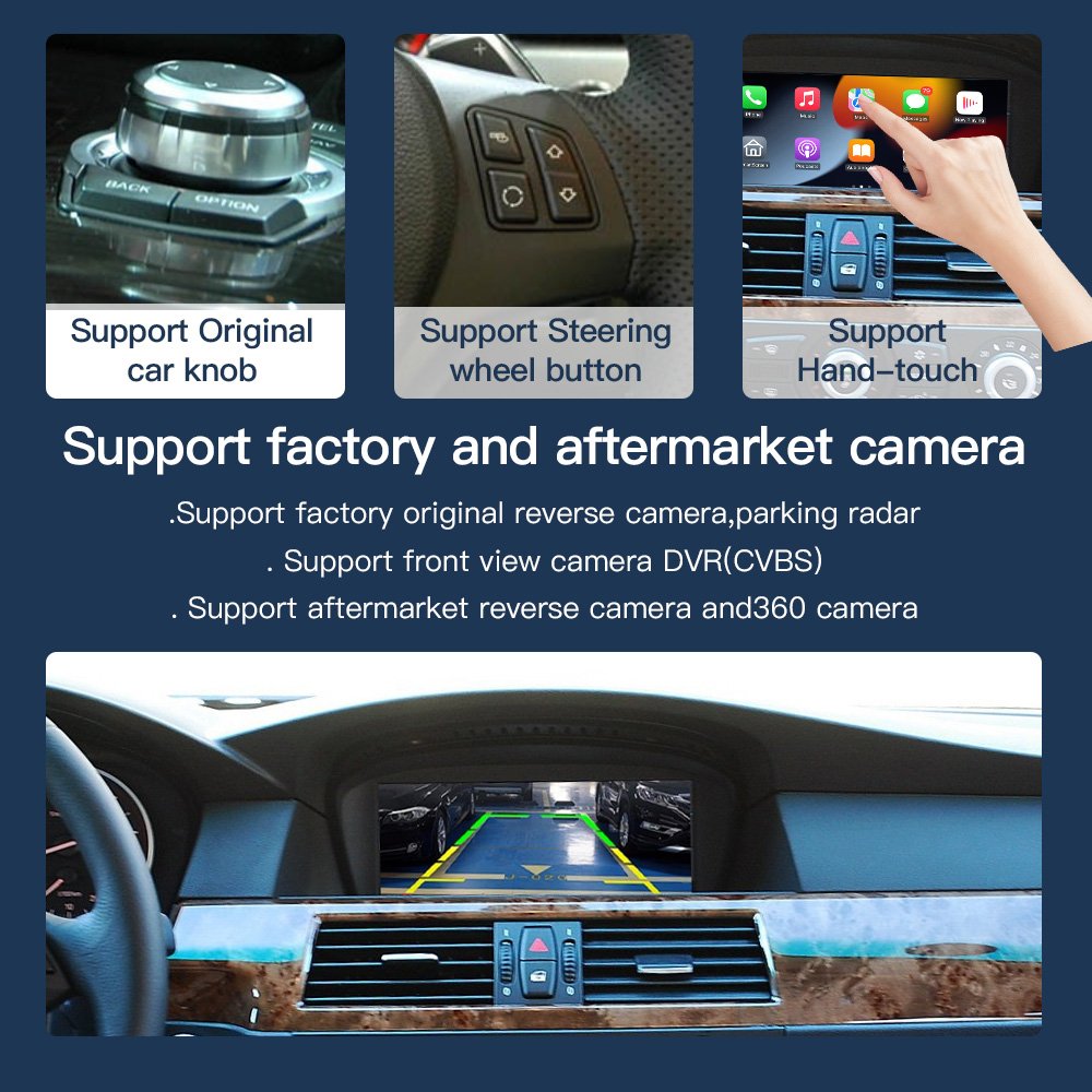 CARABC Wireless Apple Carplay Android Auto Linux Touch screen For Bmw 3/5 Series E90 E91 E92 E93 2005-2010 Ccc Cic