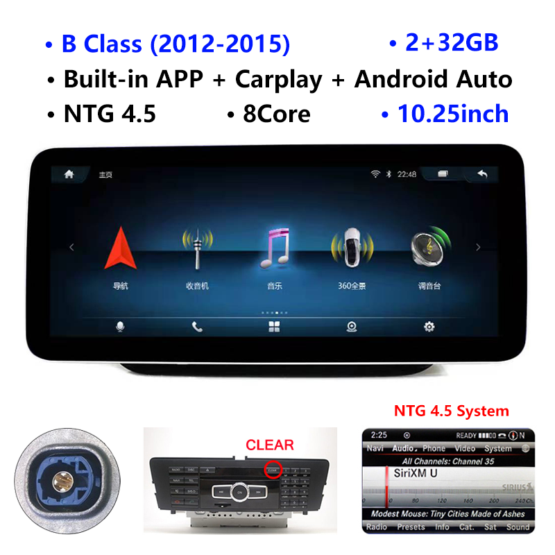 Hot Sale 10.25Inch Android Car Radio For Mercedes Benz B Class 2011-2018 Multimedia DVD Player Carplay GPS Navigation