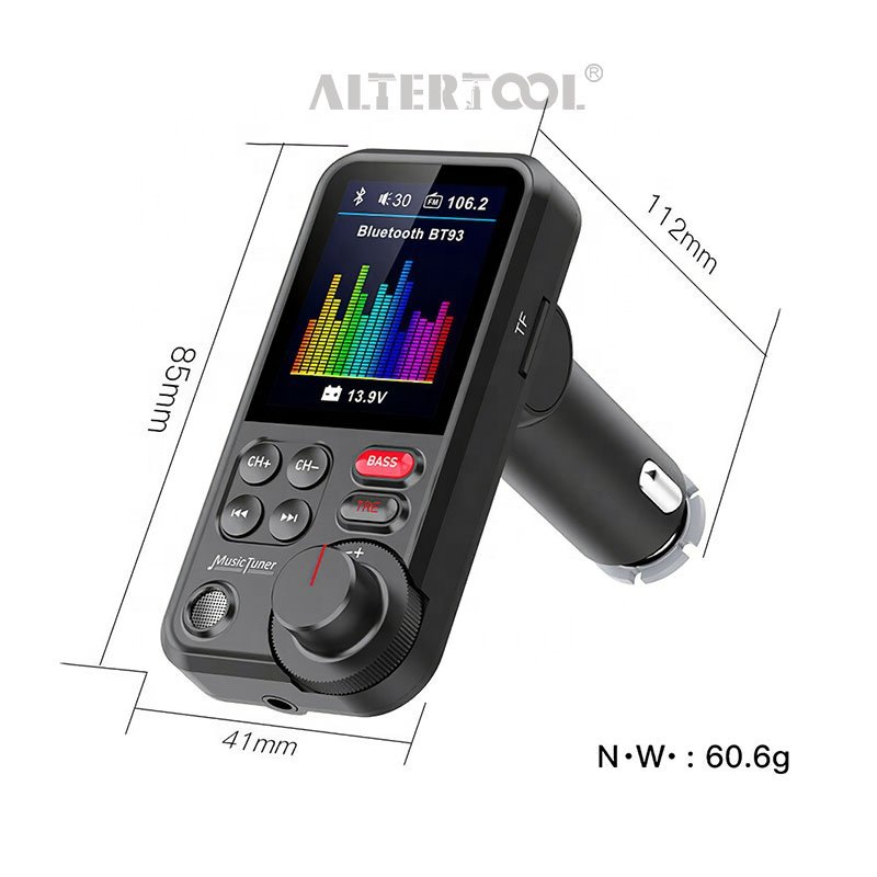 New Style 1.8 Inches Car Wireless FM Transmitter Radio Fast Charging Treble Bass Car MP3 Music Player
