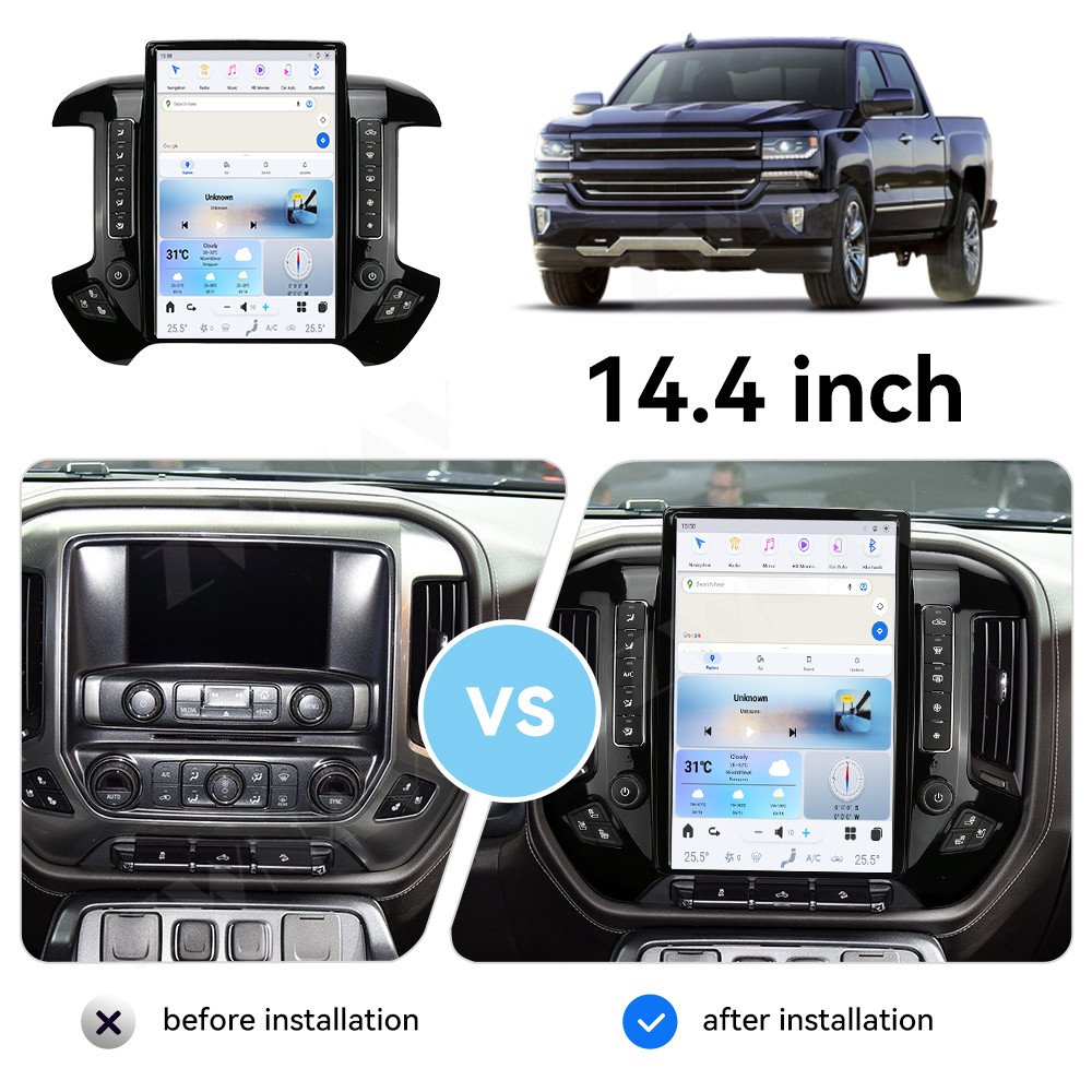 ZWNAV 14.4" Android 13 Car Radio For Chevrolet Silverado GMC Sierra 2014-2019 Auto Stereo Upgrade Touch Screen GPS Navigation