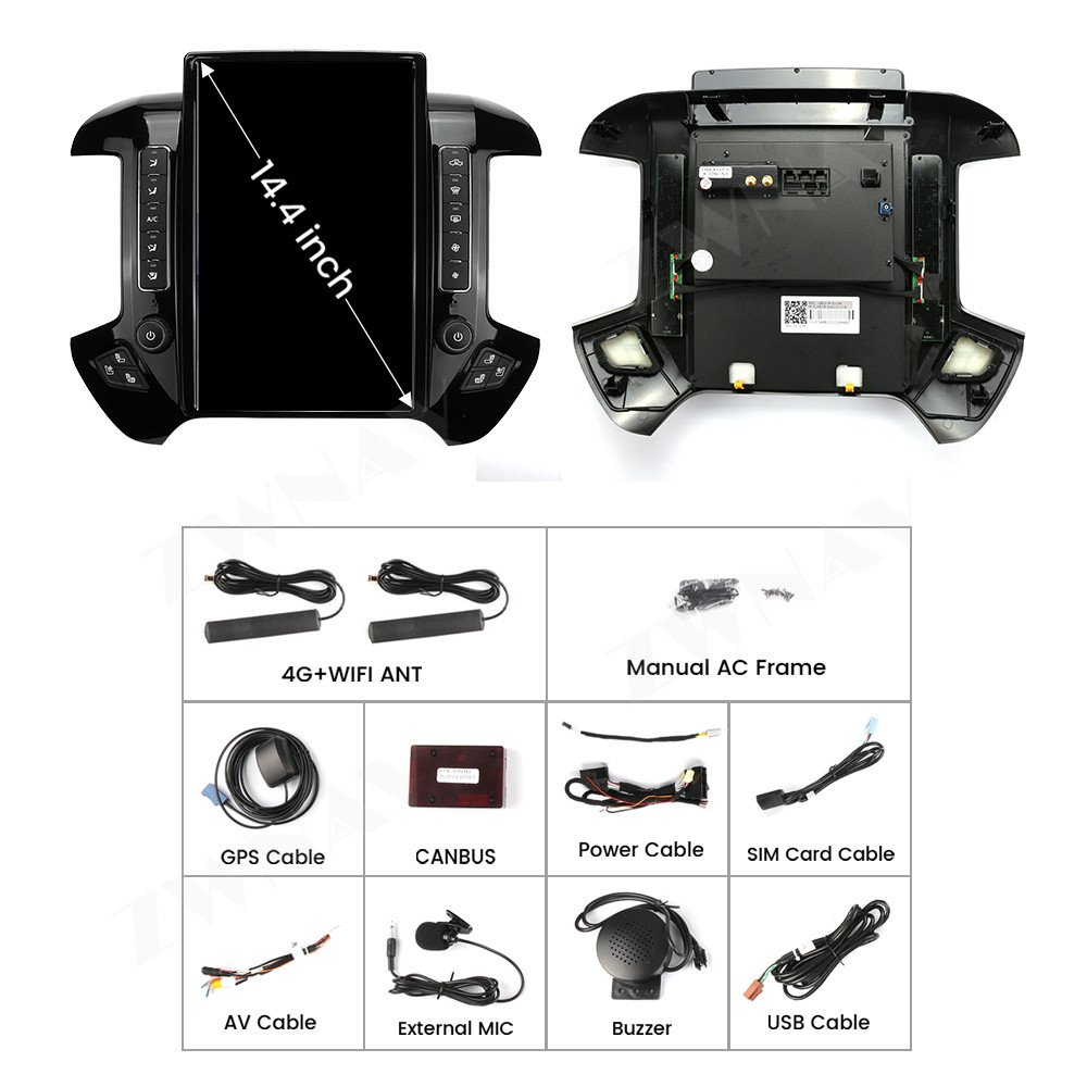 ZWNAV 14.4" Android 13 Car Radio For Chevrolet Silverado GMC Sierra 2014-2019 Auto Stereo Upgrade Touch Screen GPS Navigation