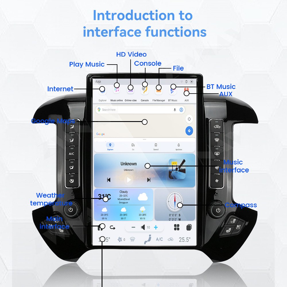 ZWNAV 14.4" Android 13 Car Radio For Chevrolet Silverado GMC Sierra 2014-2019 Auto Stereo Upgrade Touch Screen GPS Navigation