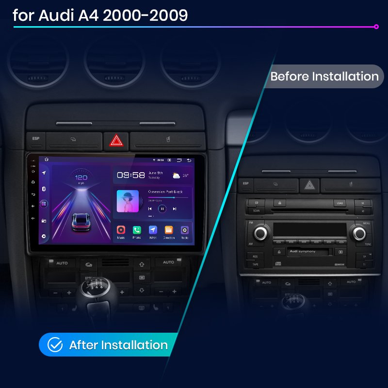 Junsun VI Pro Autoradio Car Radio for Audi A4 2009 Audio Stereo for Audi A4 2000-2009 Car DVD Player for Seat Exeo Navigation