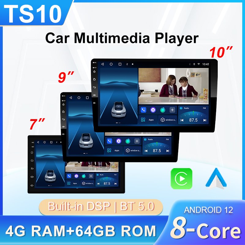 Android 14 TS10 7862S TS18 Car Screen For Head Unit 9/10inch 2DIN Universal Car Radio Carplay Auto Android Car stereo