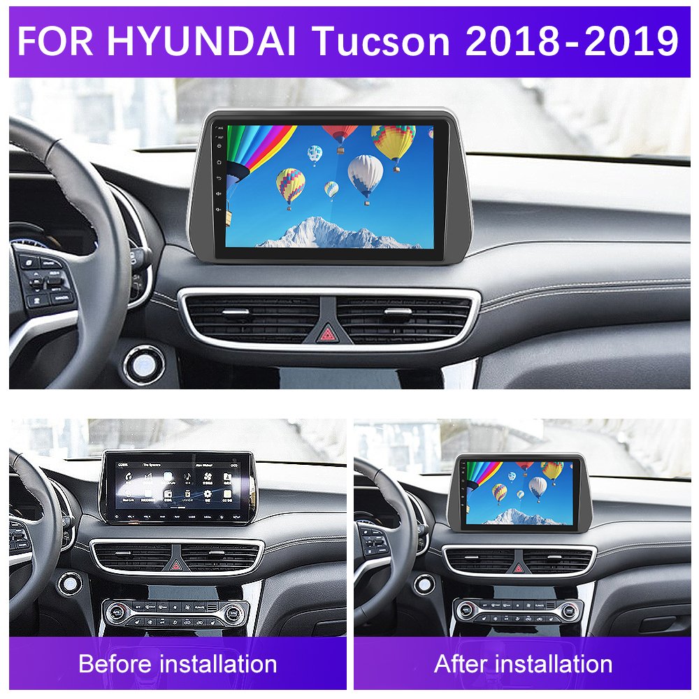 Podofo 9'' Android Dashboard Panel For Hyundai TUCSON 2018-2019 Car Radio Frame Fascia Special Panel Trim