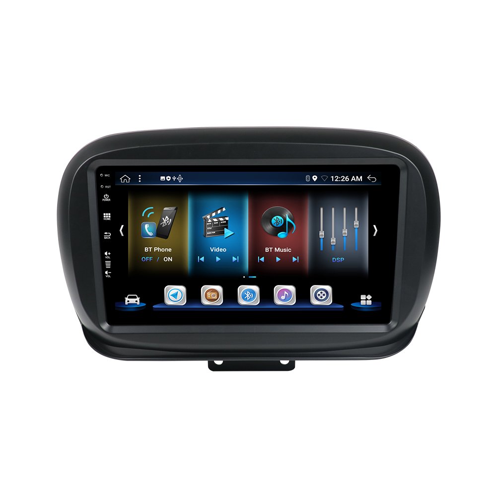 Car Audio Car DVD Player Android13 1Din 9'' Multimedia Touch Screen GPS Navigation Rear Camera for Fiat 500X