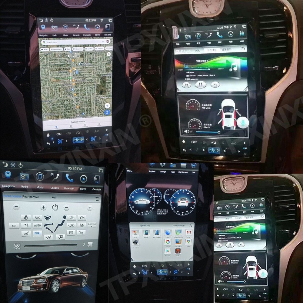 PX6 Vertical Screen Car Radio 2 Din GPS Navigation For Chrysler 300C 2013 2014 2015 2016 2017 2018 2019 Audio Multimedia Player