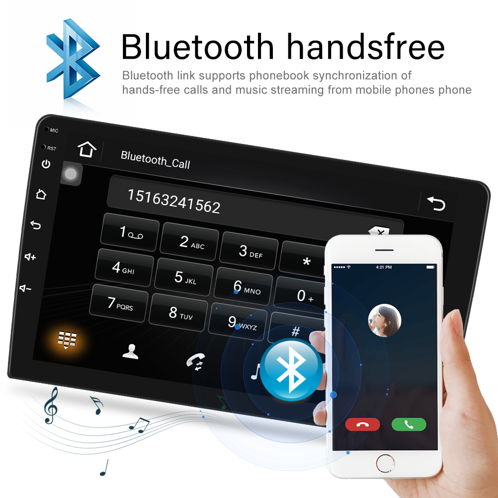 Podofo 2 Din 9'' Android Car DVD Player For Volkswagen Sharan 2012-2018 Car Stereo Radio Wireless Carplay WIFI GPS BT FM RDS