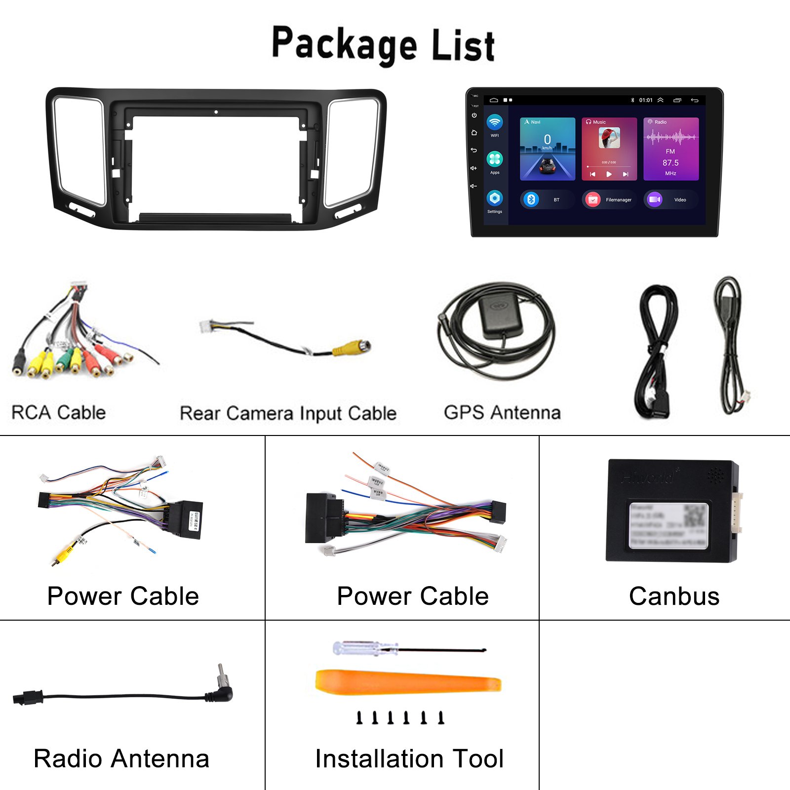 Podofo 2 Din 9'' Android Car DVD Player For Volkswagen Sharan 2012-2018 Car Stereo Radio Wireless Carplay WIFI GPS BT FM RDS