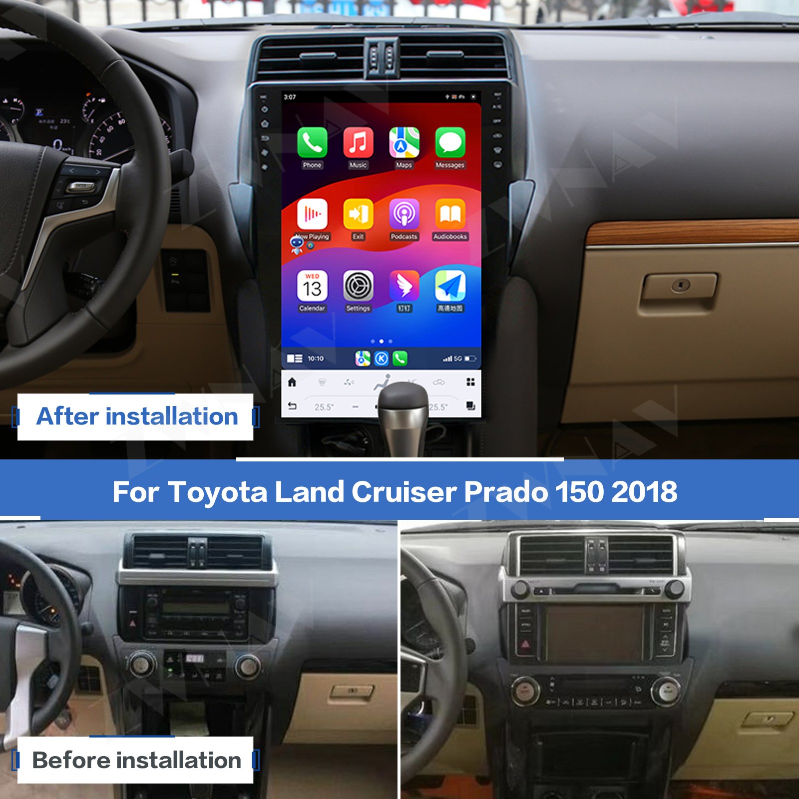 ZWNAV 16" Car Radio Android13 For Toyota Land Cruiser Prado 2018-2023 Auto DSP Carplay Stereo Multimedia Player Electronics
