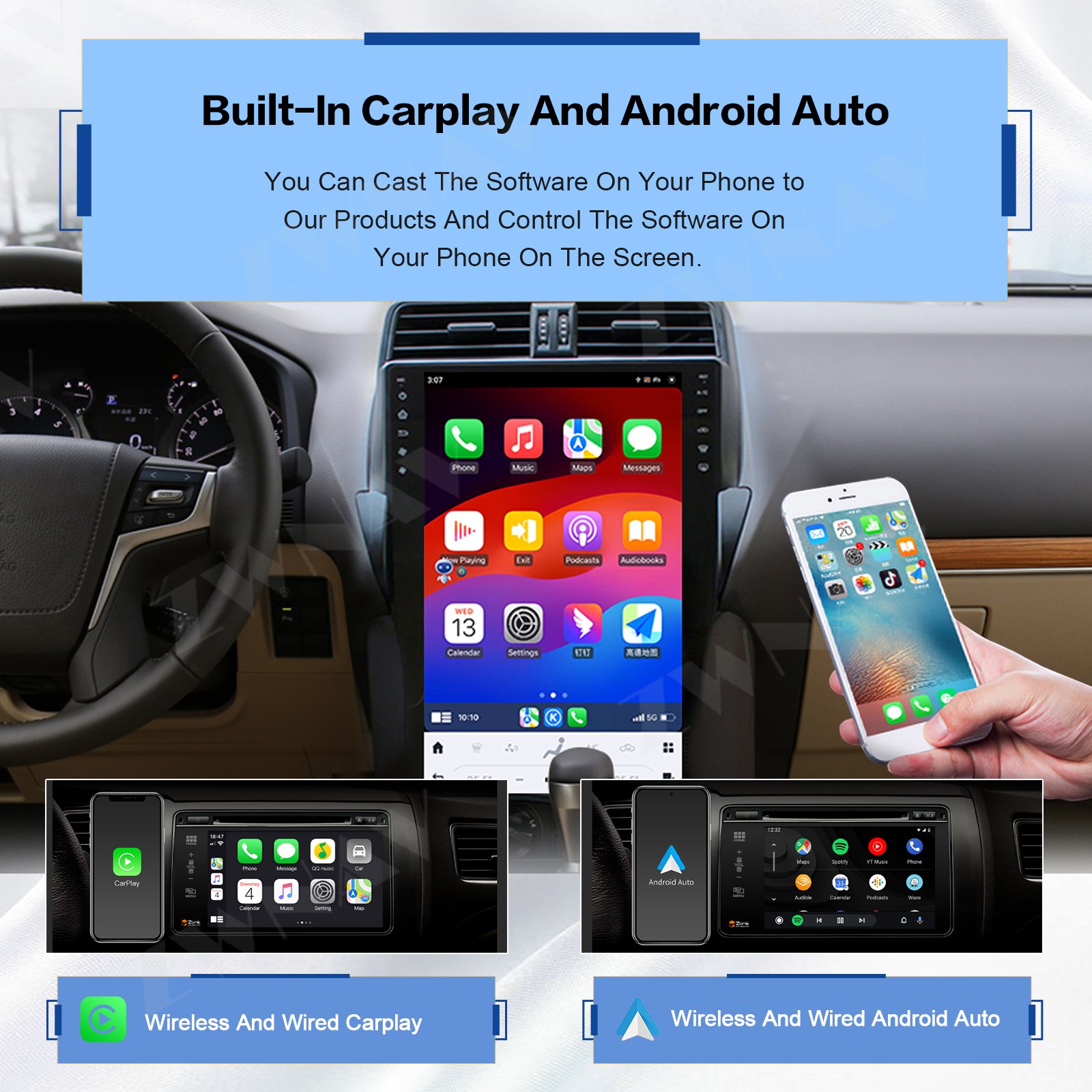 ZWNAV 16" Car Radio Android13 For Toyota Land Cruiser Prado 2018-2023 Auto DSP Carplay Stereo Multimedia Player Electronics