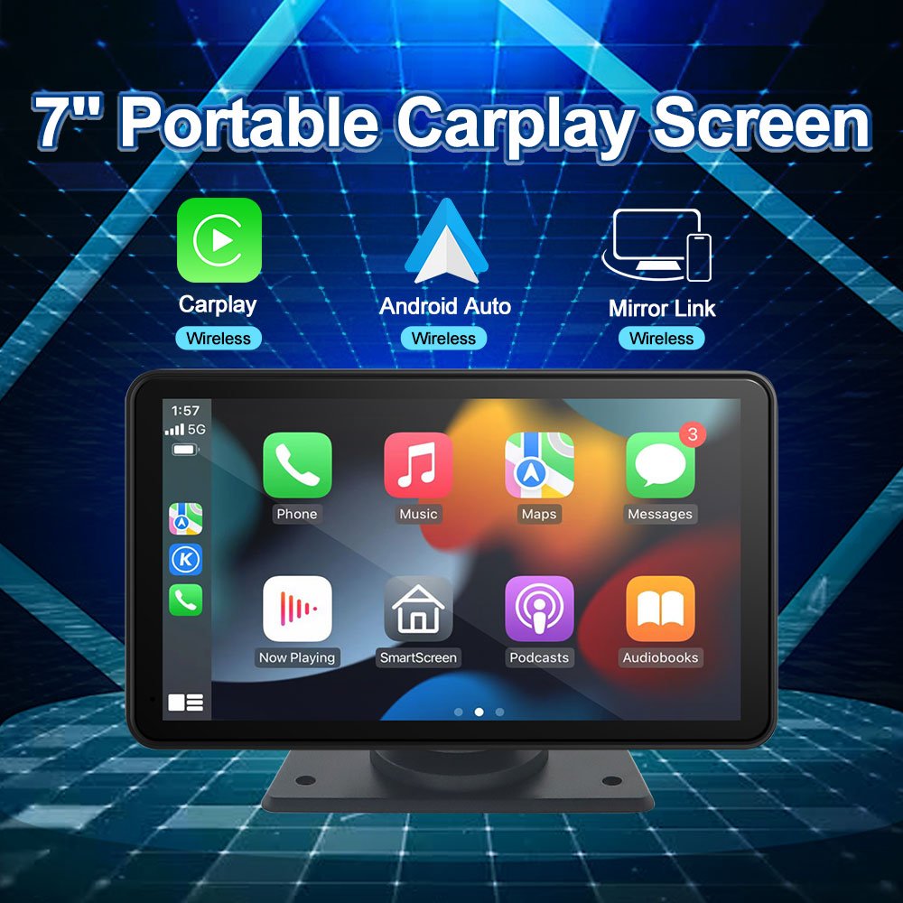 Touch screen 7 inch android car radio IPS 1024*600 Wireless CarPlay Android Auto GPS Audio Multimedia Player for Universal Car