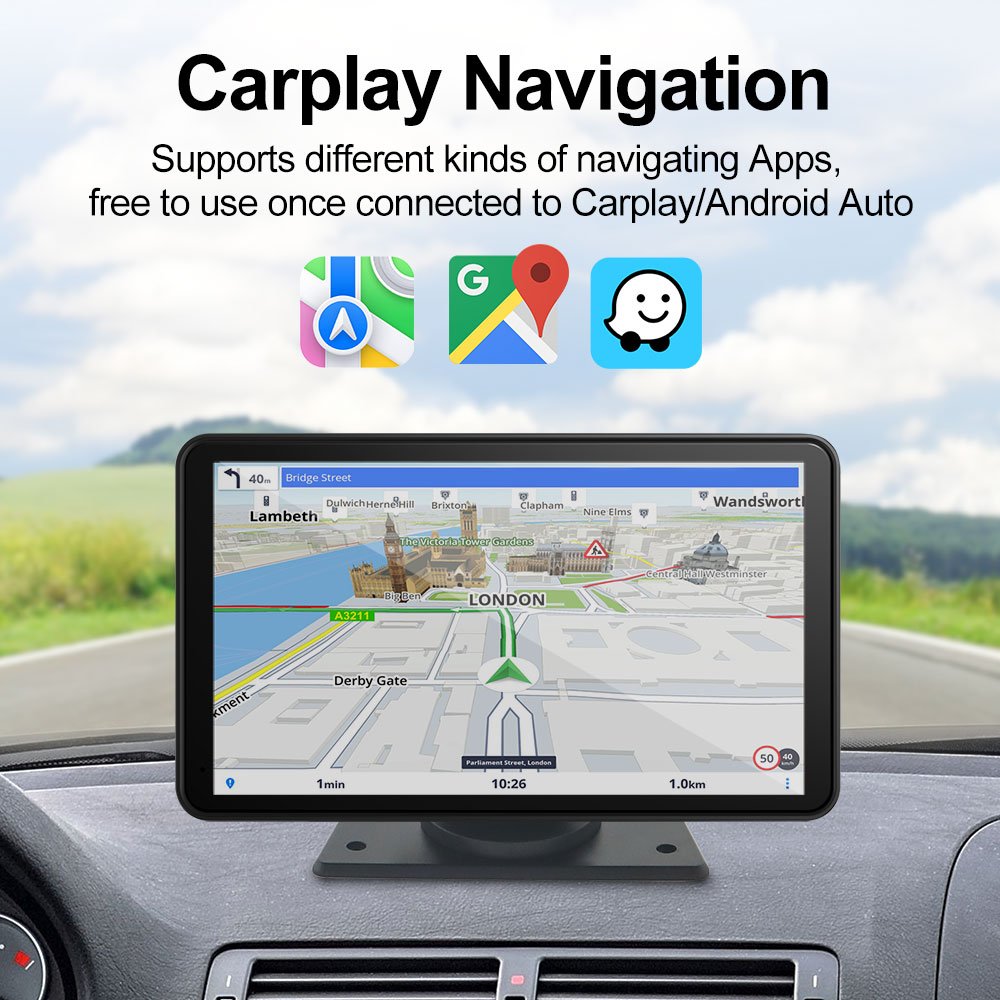 Touch screen 7 inch android car radio IPS 1024*600 Wireless CarPlay Android Auto GPS Audio Multimedia Player for Universal Car