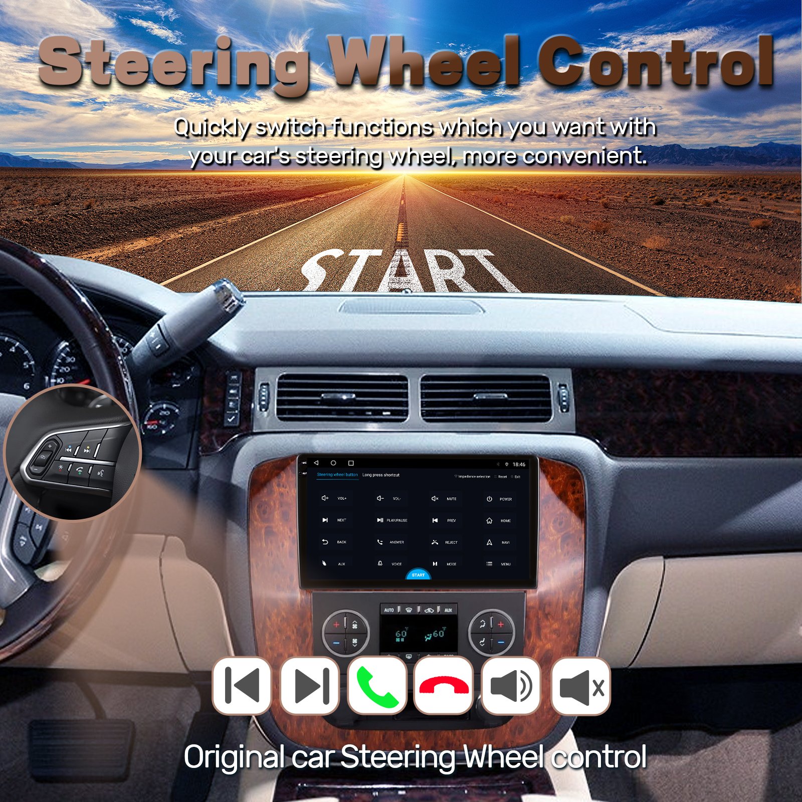 GMC YUKON Touch Radio 07-12 Car Gps Wifi Rear Camera Android Car Dvd Radio Android 12 Mp5 Player Support
