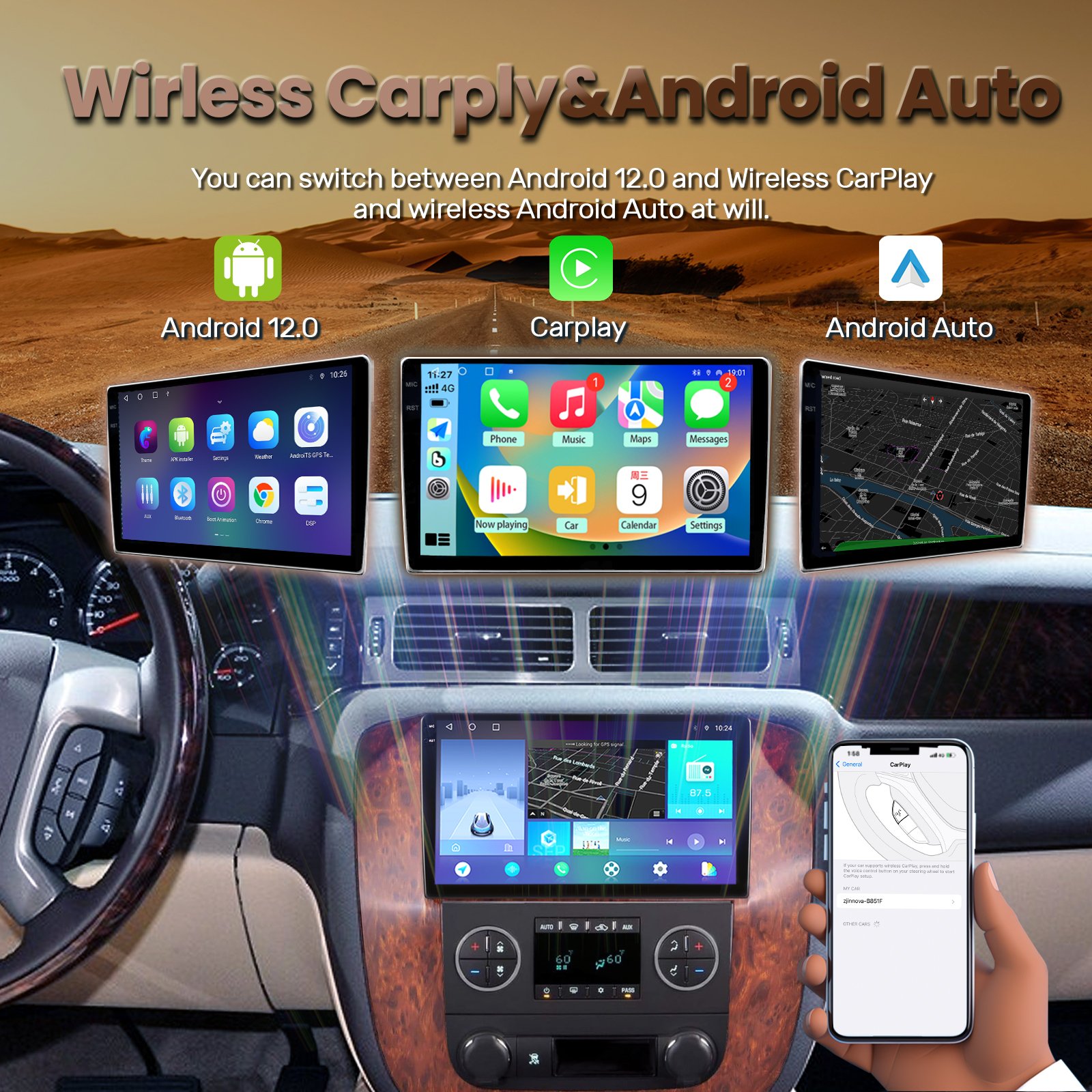 GMC YUKON Touch Radio 07-12 Car Gps Wifi Rear Camera Android Car Dvd Radio Android 12 Mp5 Player Support