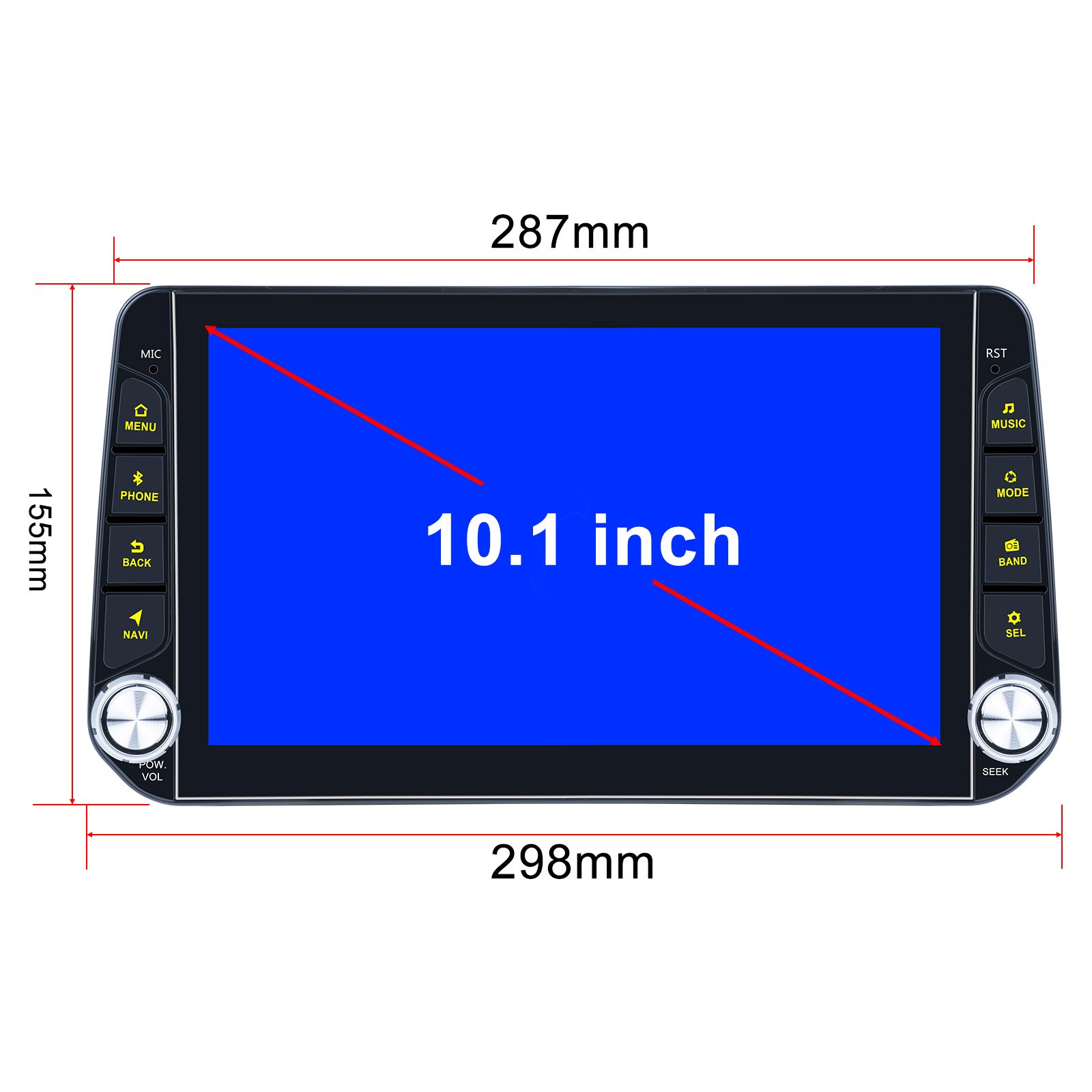 Car Radio Player With 2 Knob Support Carplay Android Auto AHD Camera Mic 2Din 64GB WIFI GPS Mirror Link Split Screen Car Stereo