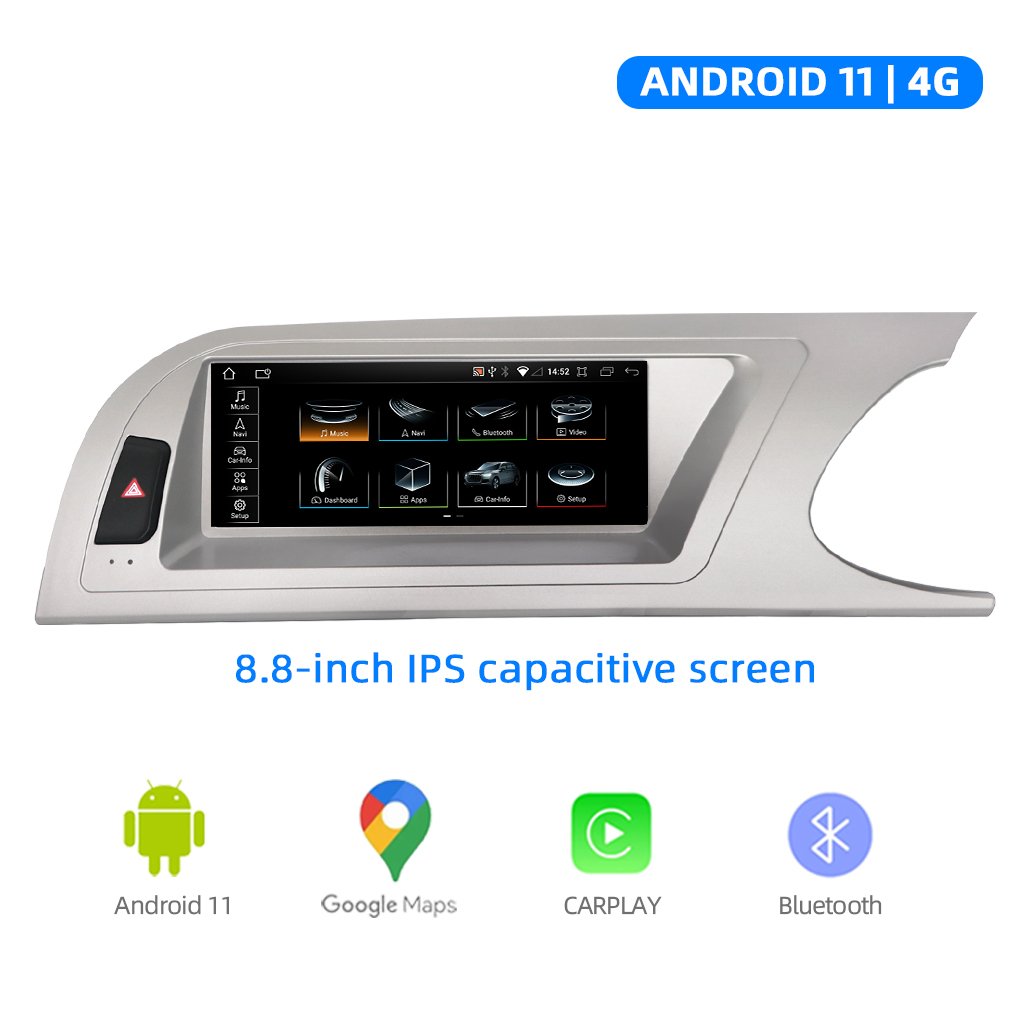 RHD Android 14 8 Core GPS Multimedia Player for Audi A4 A4L B8 09-12 Car Video Radio Stereo System CARPLAY 4G WIFI
