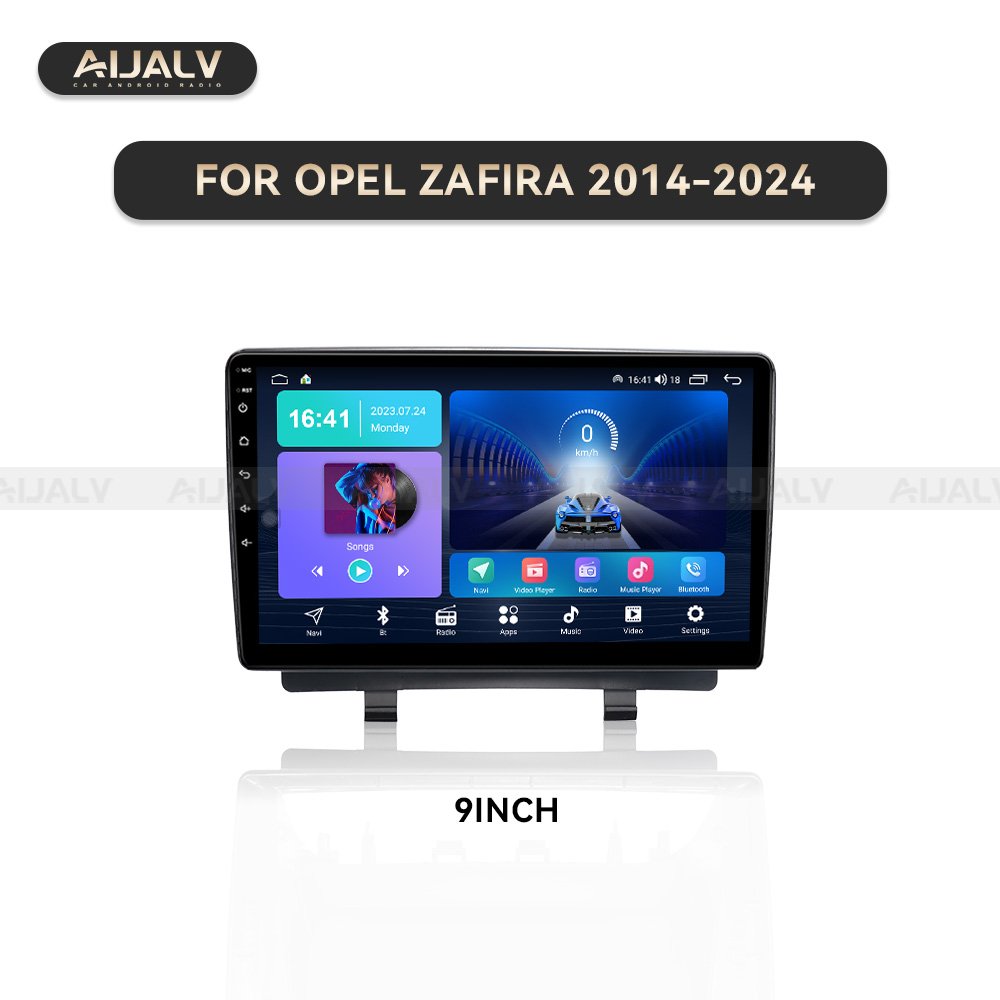 For OPEL zafira 2014-2024 Matt Black 9 Inch car DVD Stereo Frame Plate Adapter Mounting Dash Car Radio Fascia Auto Parts