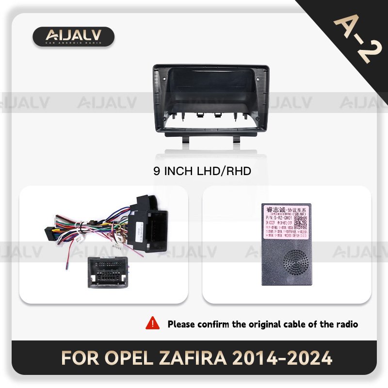 For OPEL zafira 2014-2024 Matt Black 9 Inch car DVD Stereo Frame Plate Adapter Mounting Dash Car Radio Fascia Auto Parts