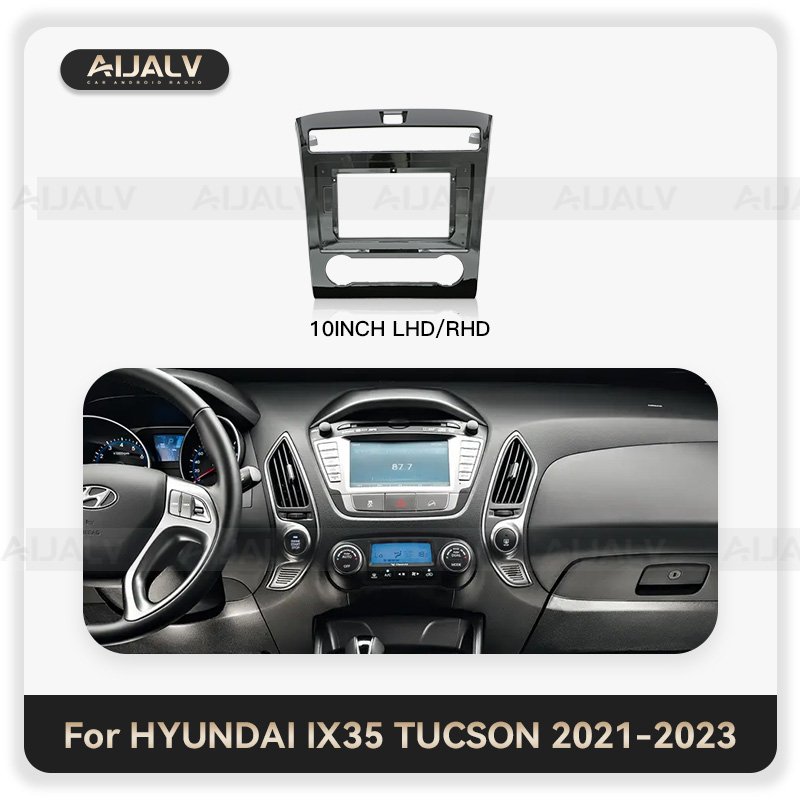 New android car player fascia For Hyundai IX35 Tucson 2021-2023 UV Black 10 inch car radio frame interior accessories car frame