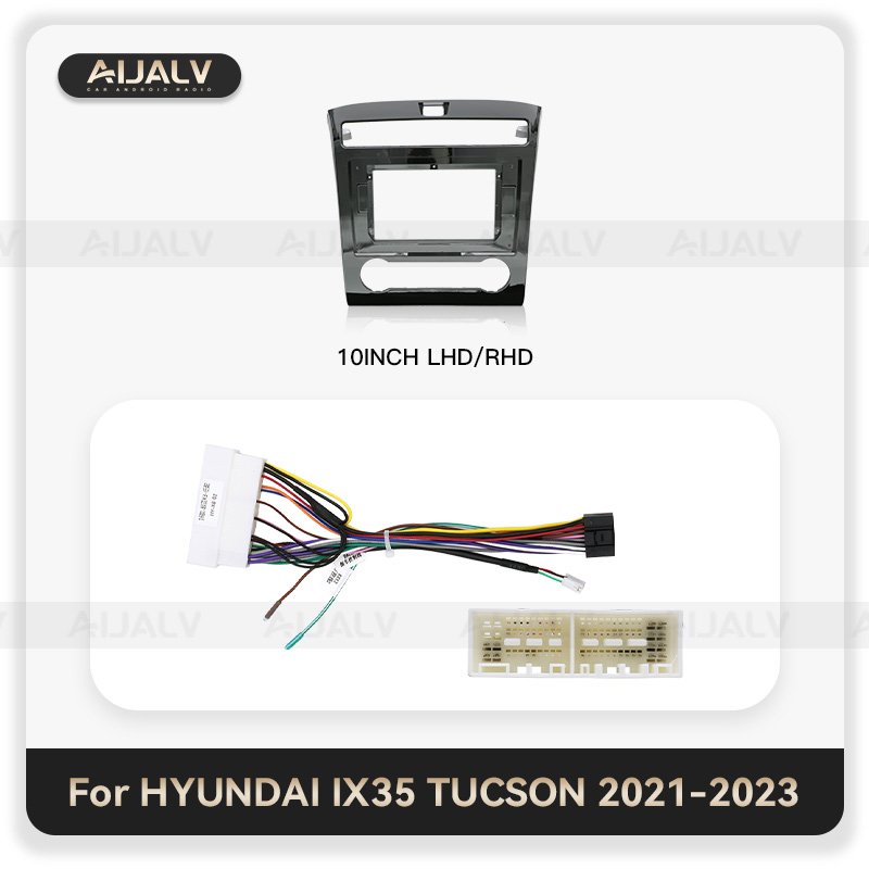 New android car player fascia For Hyundai IX35 Tucson 2021-2023 UV Black 10 inch car radio frame interior accessories car frame